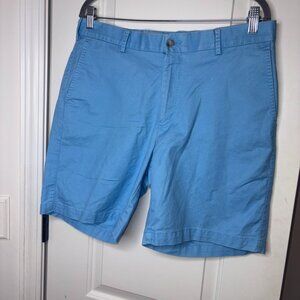 Men's Peter Millar Flat Front Blue Khaki Shorts size 34 Preppy Casual Golf